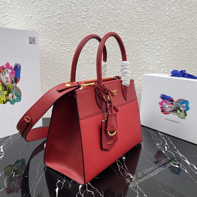 prada女包 普拉達專櫃經典爆款手袋 1BA102 Prada十字紋牛皮手提包 Prada肩背女包  pyd2268
